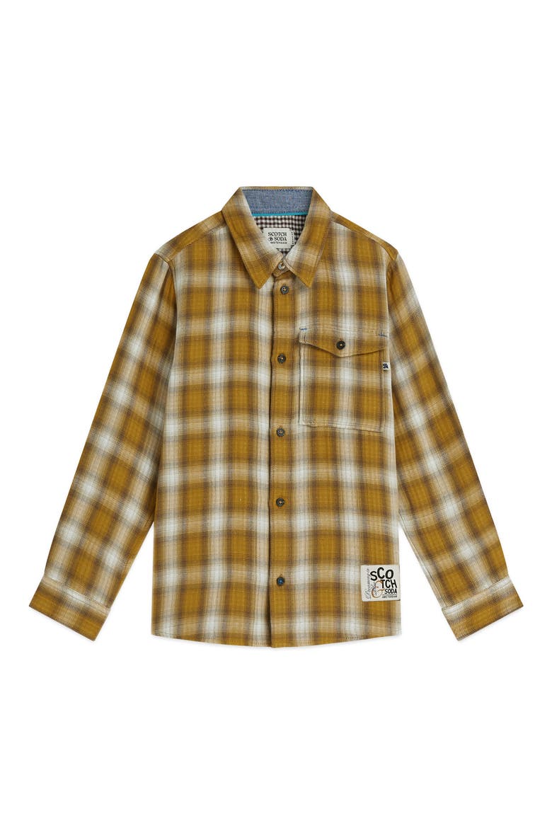 Kids' Double Faced Check Shirt, Main, color, RAFFIA CHECK