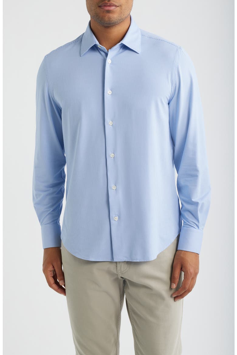 Julian Shaped Fit Stretch Button-Up Shirt, Main, color, CLASSIC BLUE