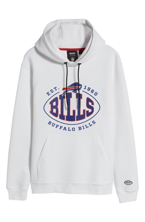 Shop Hugo Boss Boss X Nfl Touchback Graphic Hoodie In Buffalo Bills White