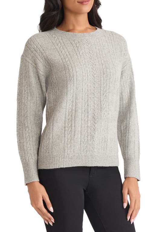 Jones New York Mixed Stitch Cotton Blend Sweater In Gray