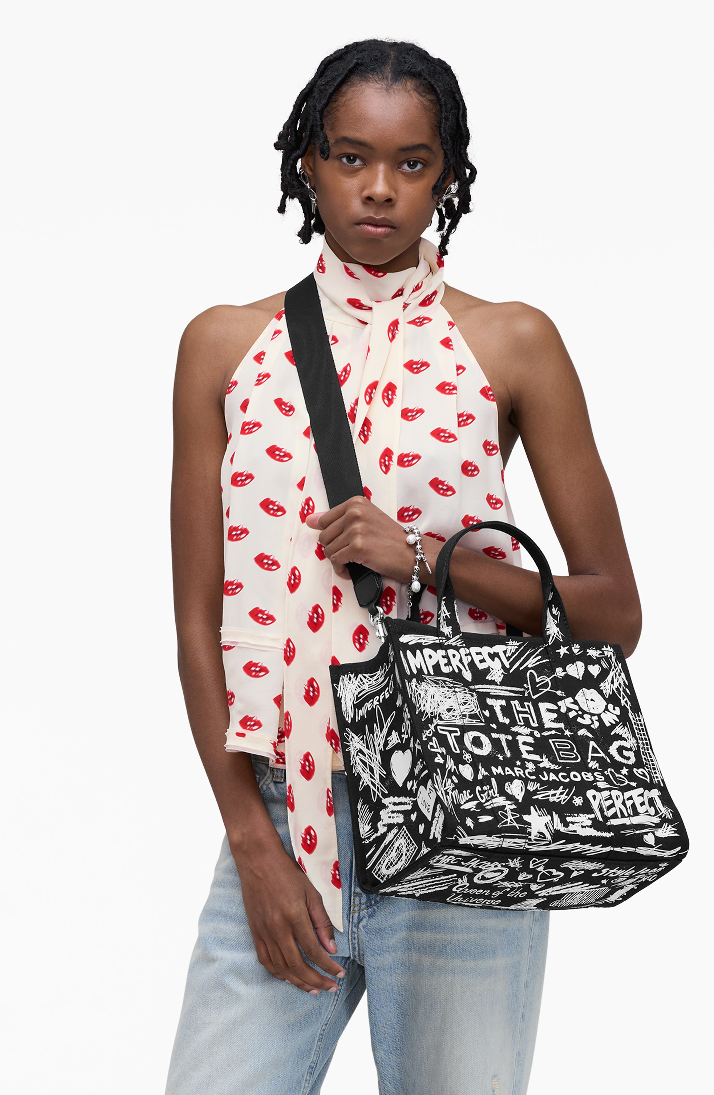 Marc Jacobs The Medium Canvas Tote, Alternate, color, Black Multi