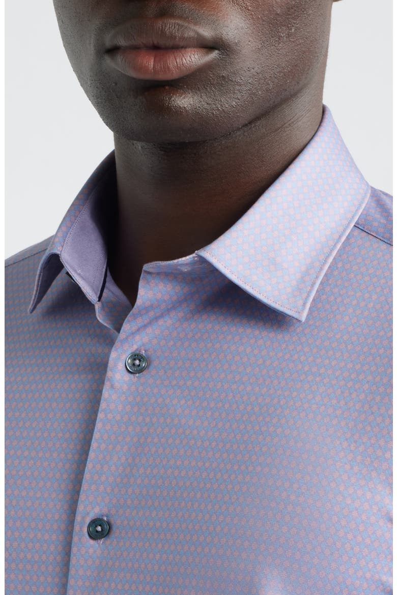 Jimmy OoohCotton® Geo Print Button-Up Shirt, Alternate, color, LILAC