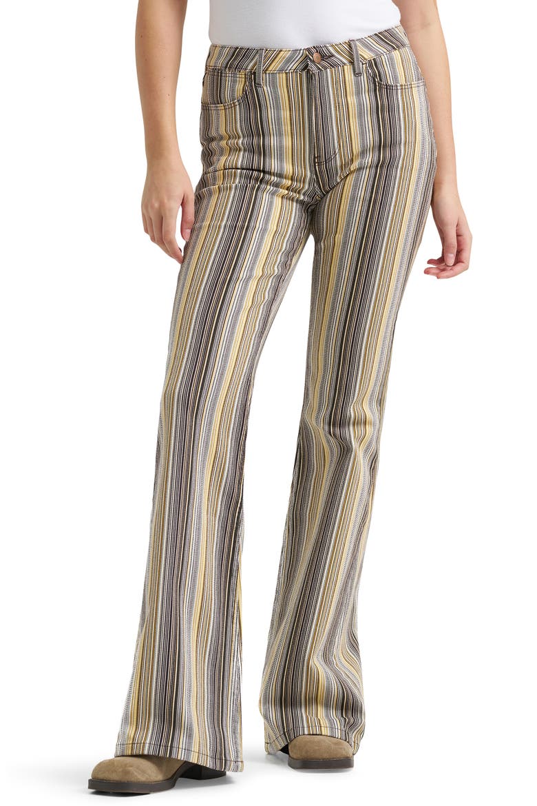 Western Stripe Flare Jeans, Main, color, SUNSET SEPIA