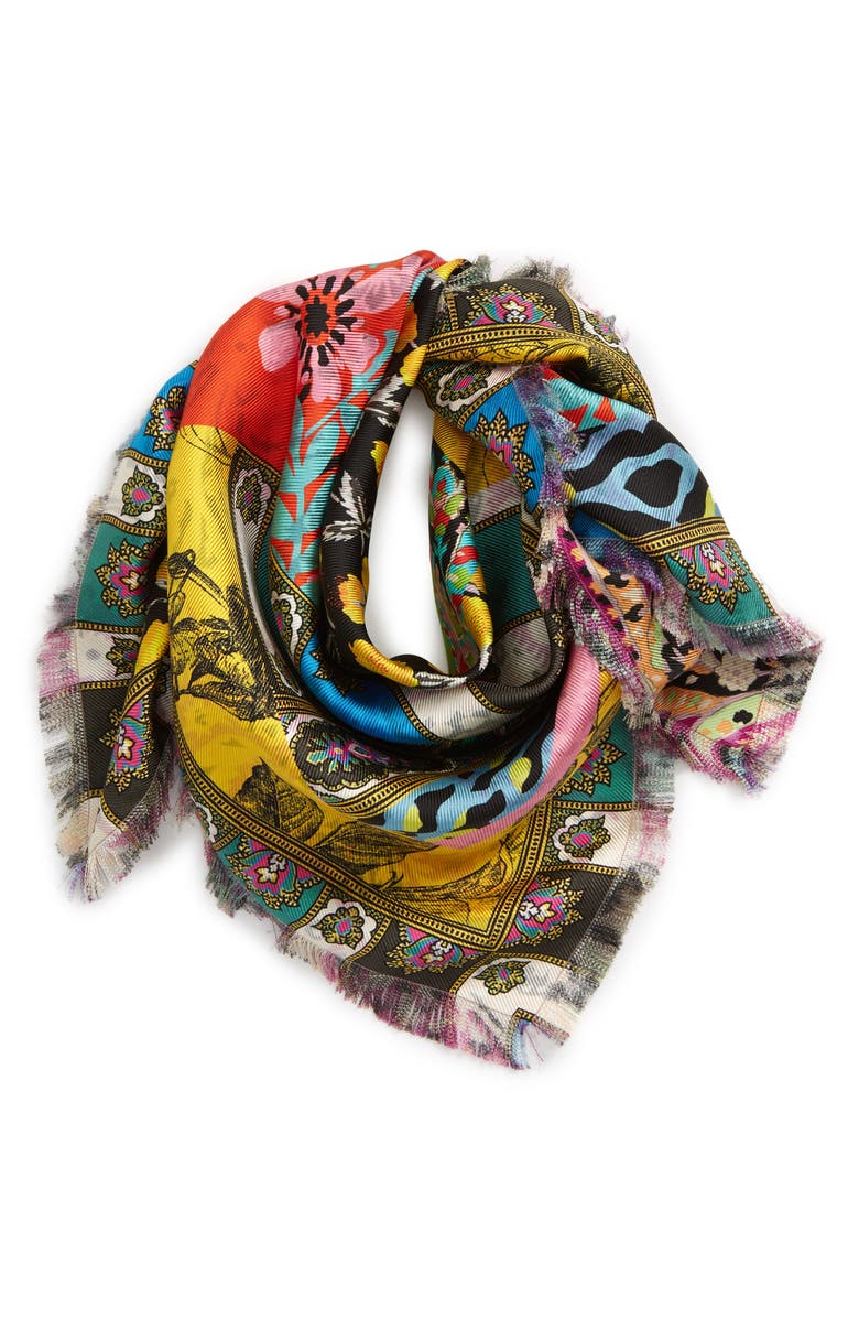 Etro Foulard Reversible Silk Square Scarf, Alternate, color, 