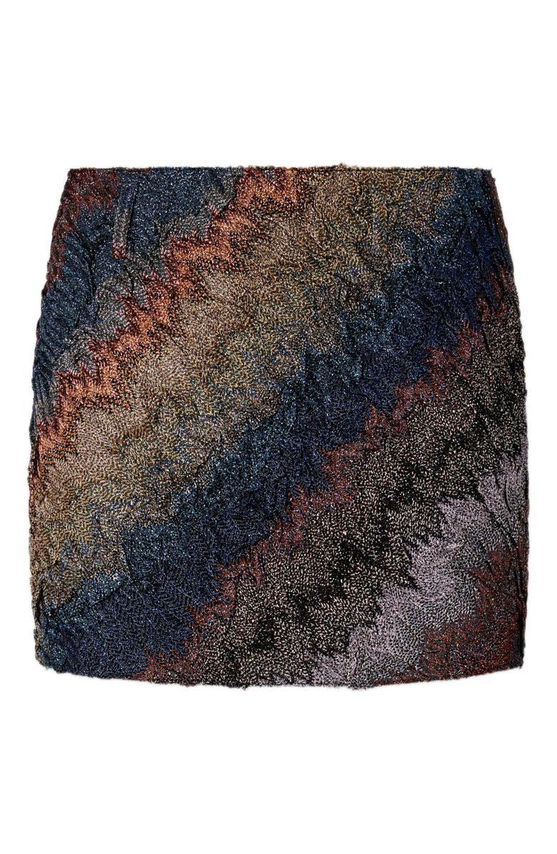 Missoni Pleated Mini Skirt With Snake Pattern, Alternate, color, Blue