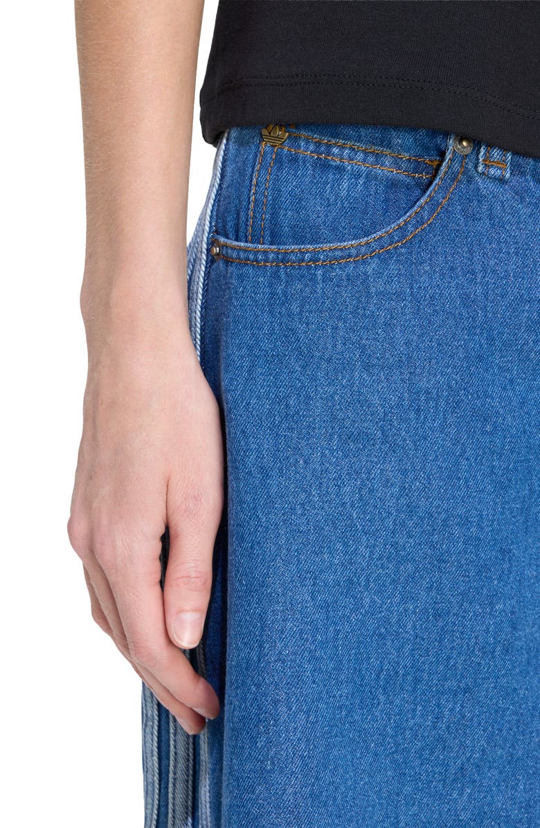 adidas Originals Firebird Denim Jorts, Alternate, color, Medium Vintage Denim