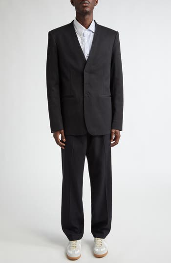 MM6 Maison Margiela Collarless Raw Edge Suit Jacket | Nordstrom