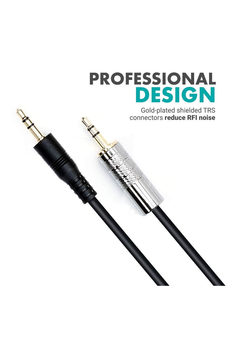 MV-RC100 3.5mm Male Line-in to Male Microphone Attenuator Cable, Alternate, color, Black