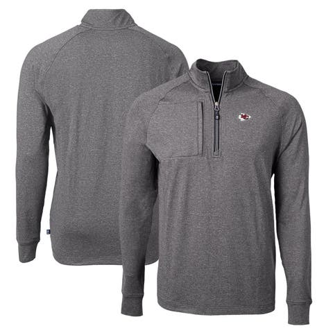 Men's Cutter & Buck  Heather Black Kansas City Chiefs  Adapt Eco Knit Quarter-Zip Pullover Top