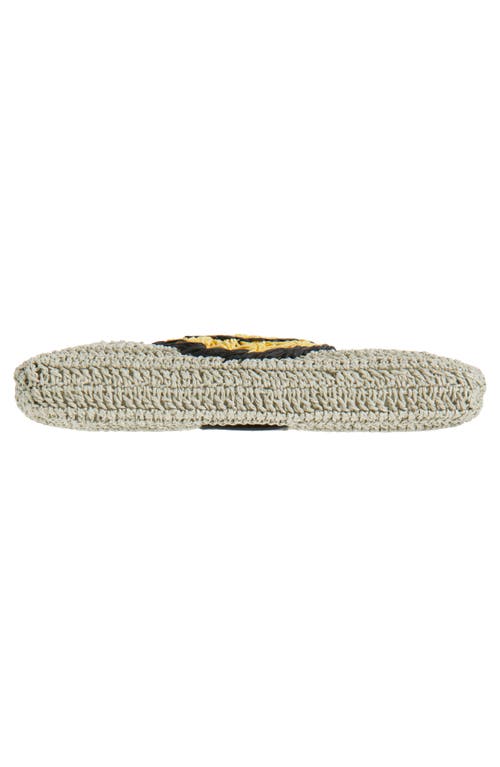 Anya Hindmarch Wink Woven Raffia Pouchette In Gray