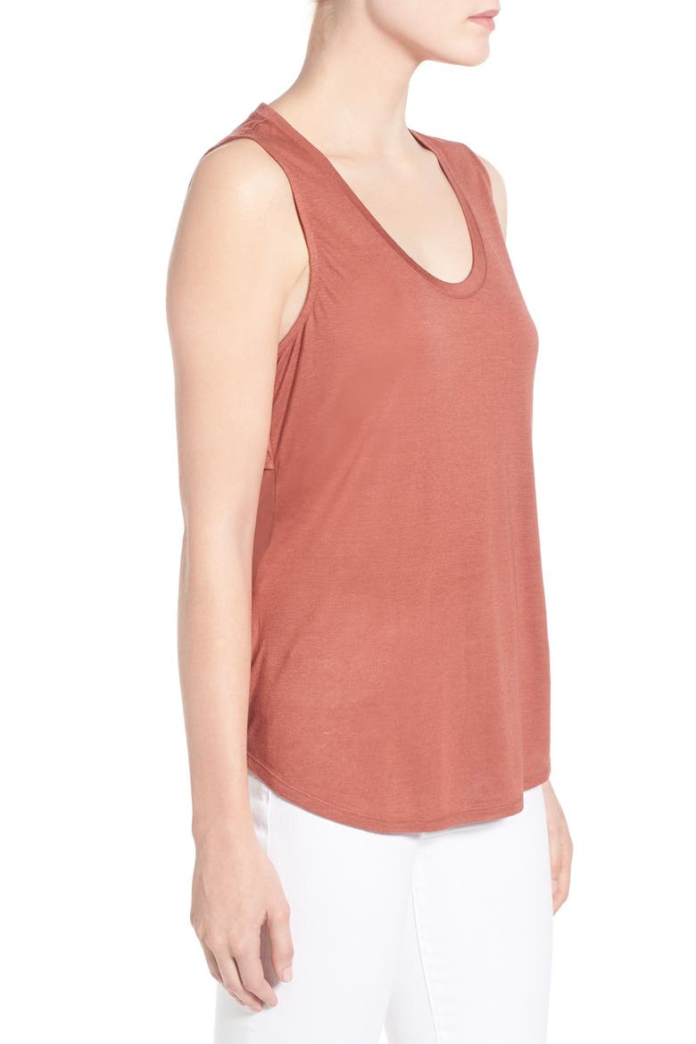 Cutout Drape Back Tank, Alternate, color, BROWN MAHOGANY