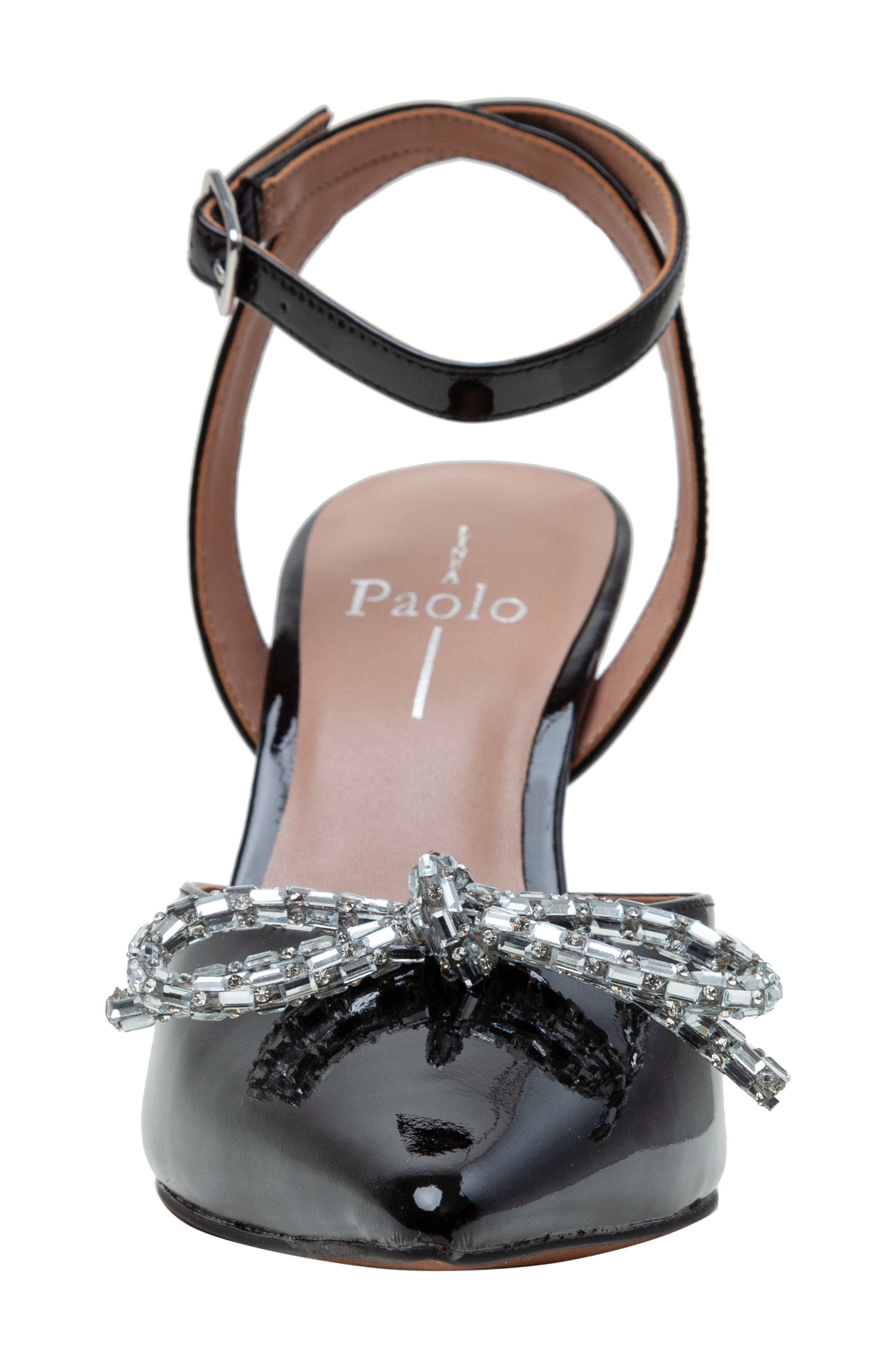 Linea Paolo Heart Ankle Strap Pointed Toe Pump, Alternate, color, Black