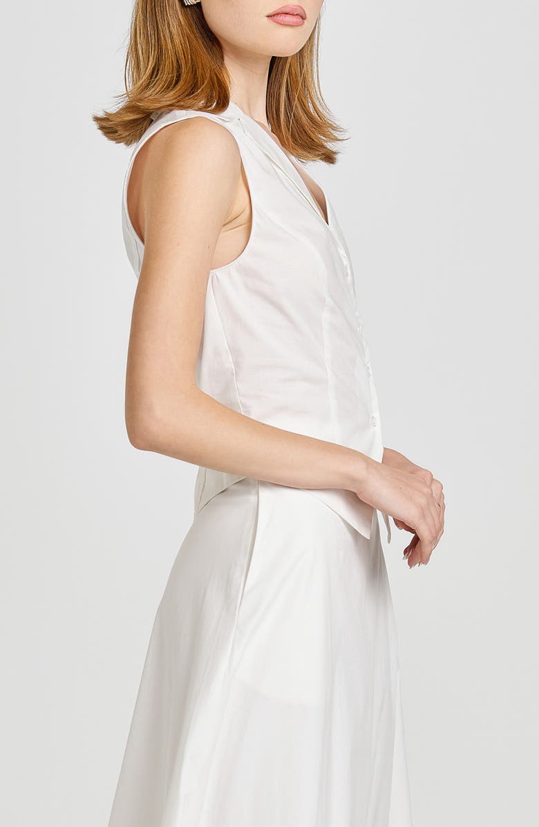 WAYF Lilly Sleeveless Button-Up Top, Alternate, color, Ivory