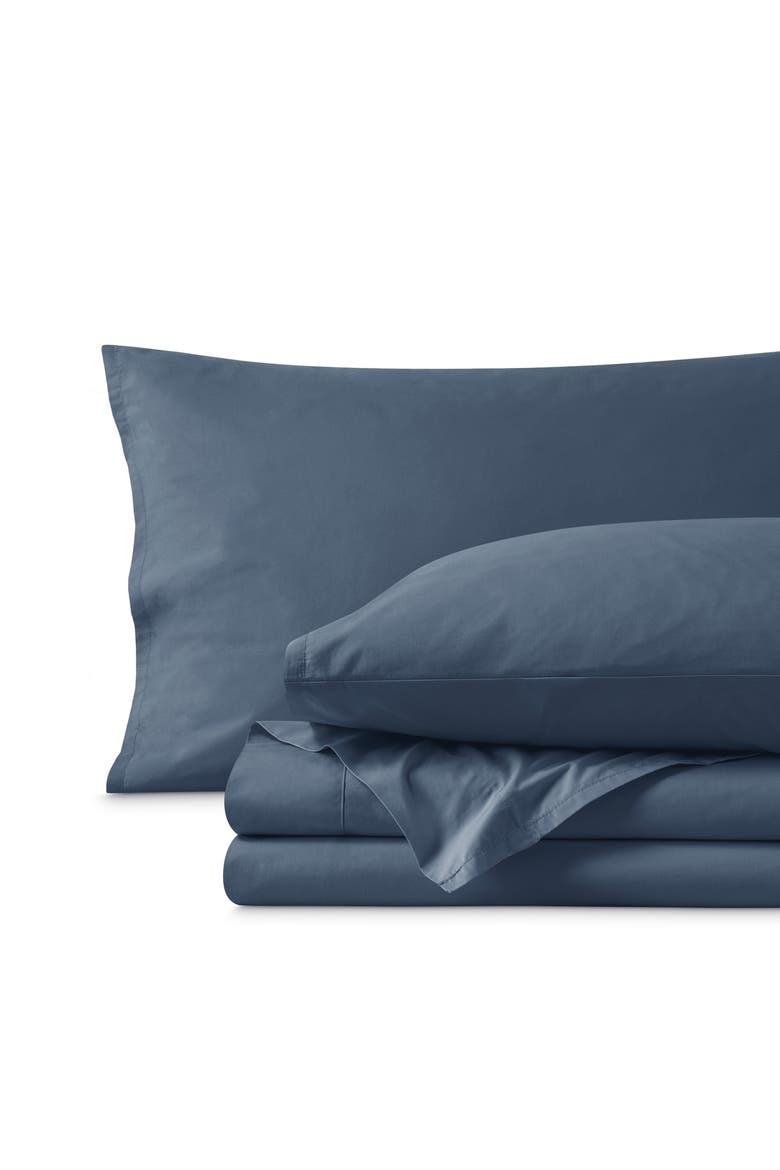 100% Organic Cotton Percale Cooling Sheet Set, Main, color, Bering Sea