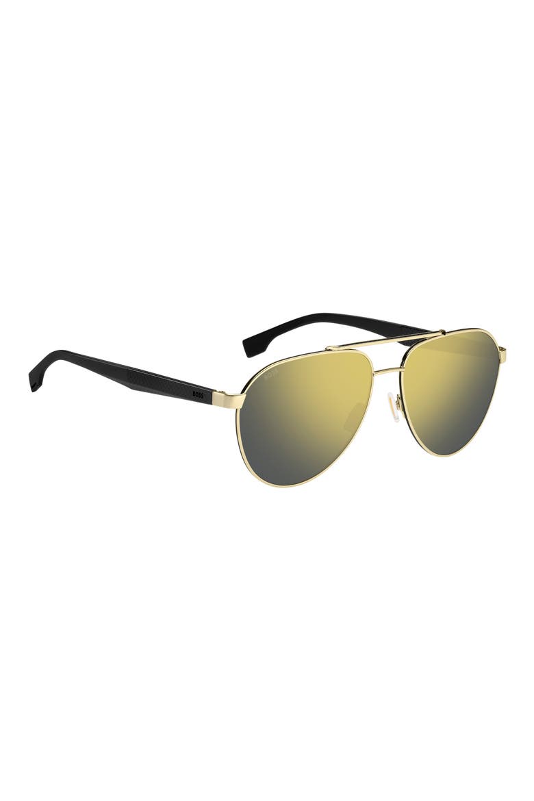 60mm Aviator Sunglasses, Alternate, color, GOLD BLACK
