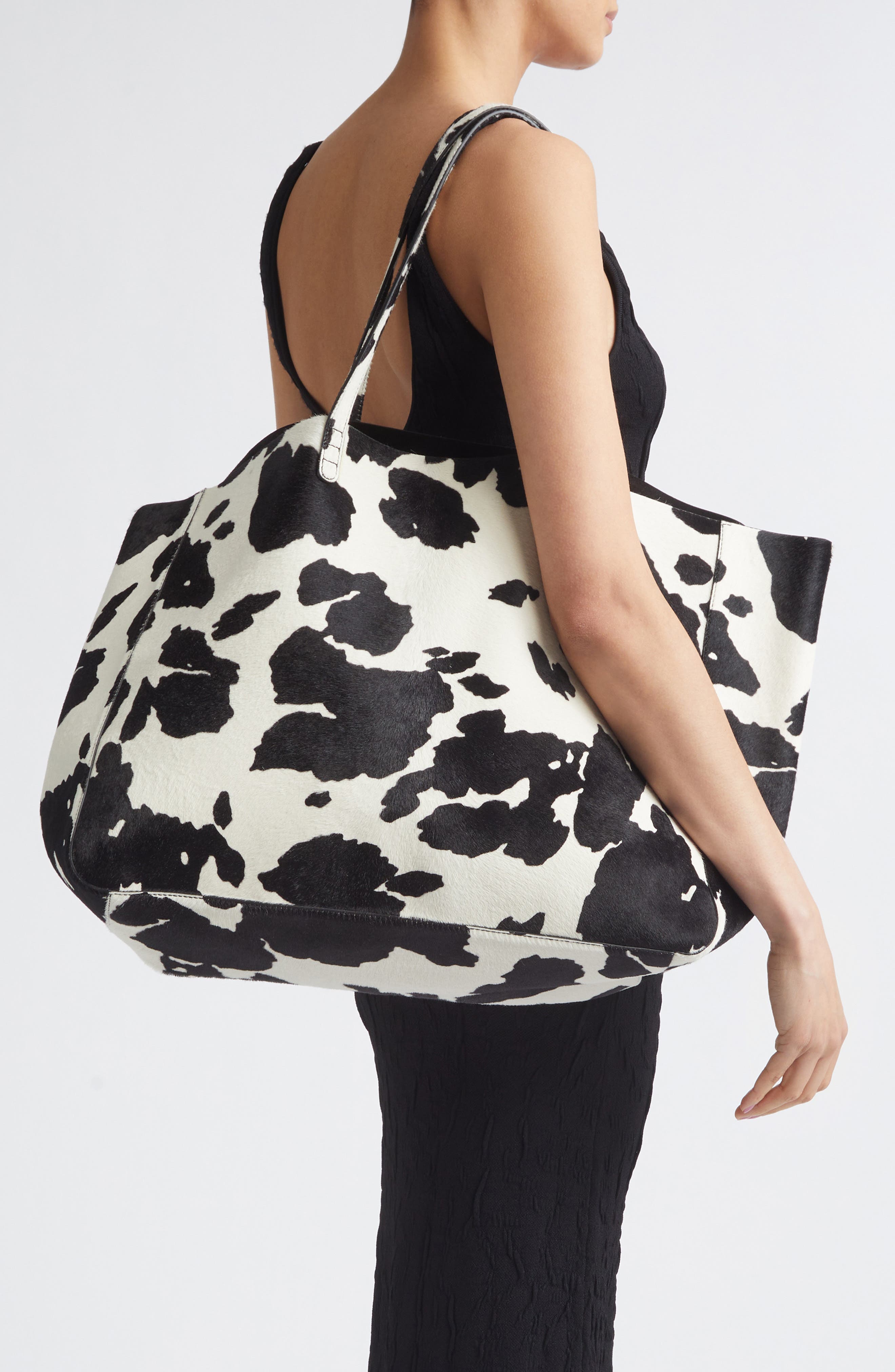 Mansur Gavriel Juno Calf Hair Tote, Alternate, color, Printed Pony Hair