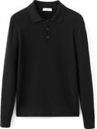 MANGO Texture Long Sleeve Polo