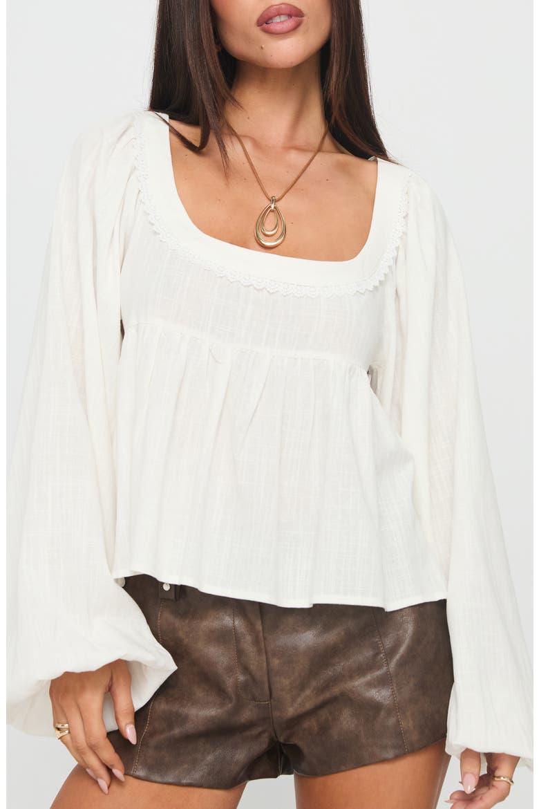 Benjie Long Sleeve Top, Main, color, WHITE