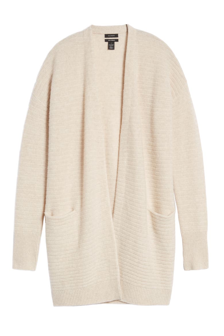 Ribbed Cashmere Cardigan, Alternate, color, HEATHER OATMEAL