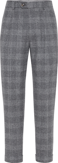 【関税&送料込】Brunello Cucinelli Wool And Cashmere Trouser Wool and cashmere straight pants in grey - Brunello