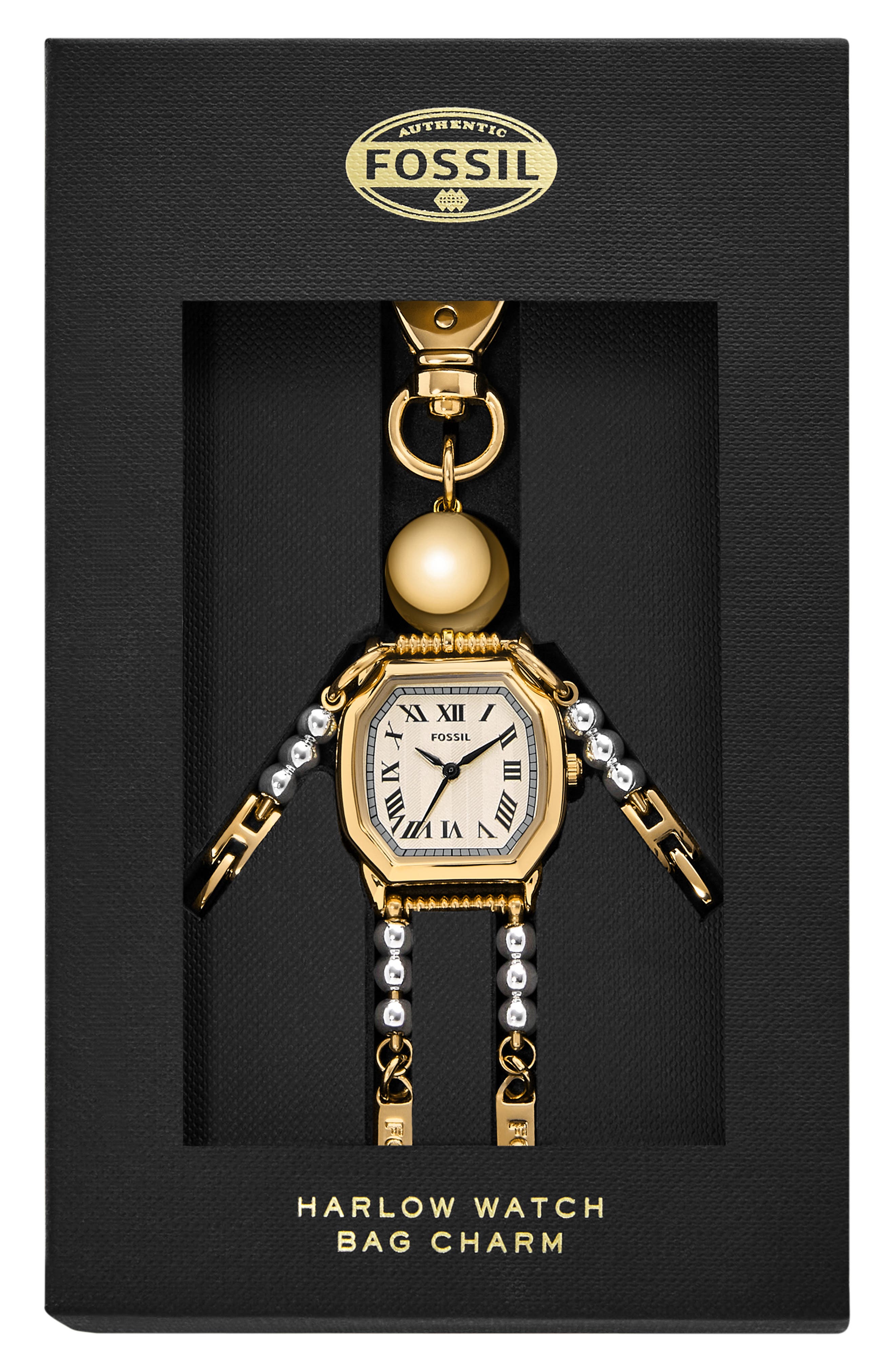 Harlow Robot Bag Charm Watch, 27mm, Alternate, color, GOLD