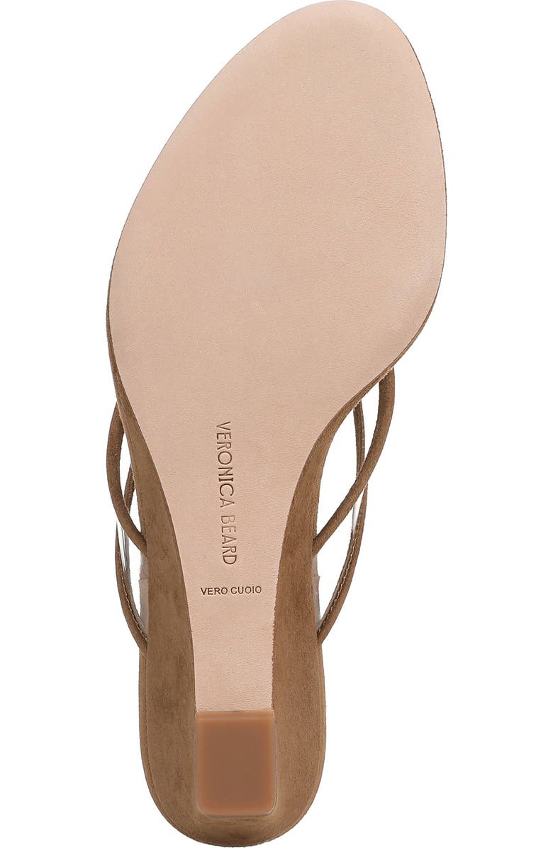 Veronica Beard Clea Wedge Flip Flop, Alternate, color, Clear/ Chestnut