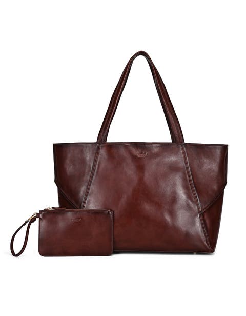Wishbone Oversized Leather Carryall Tote