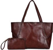 OLD TREND Wishbone Oversized Leather Carryall Tote