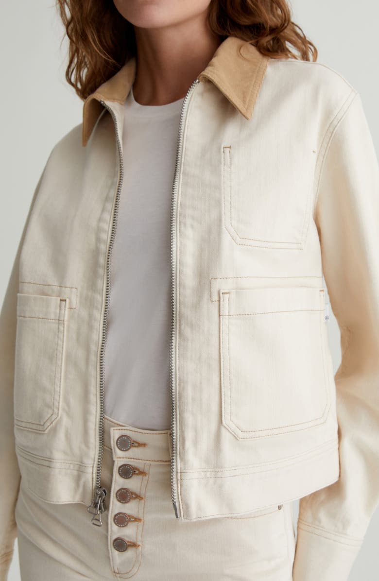 AG Jo Corduroy Collar Crop Denim Utility Jacket, Alternate, color, 