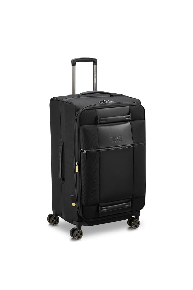 Wagram Softside Expandable 26" Medium Checked Spinner Luggage, Alternate, color, Black
