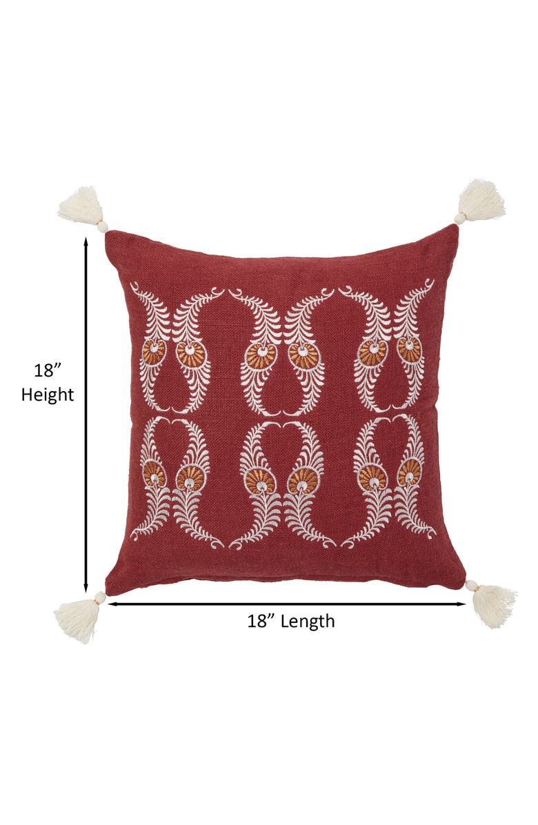 ROSELLI TRADING COMPANY Udaipur Flower Rouge Pillow, Alternate, color,