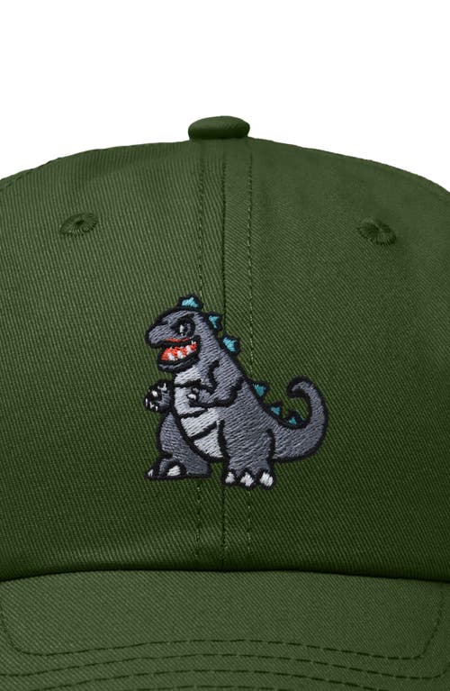 Dalix Giant Lizard Embroidered Dad Hat In Olive