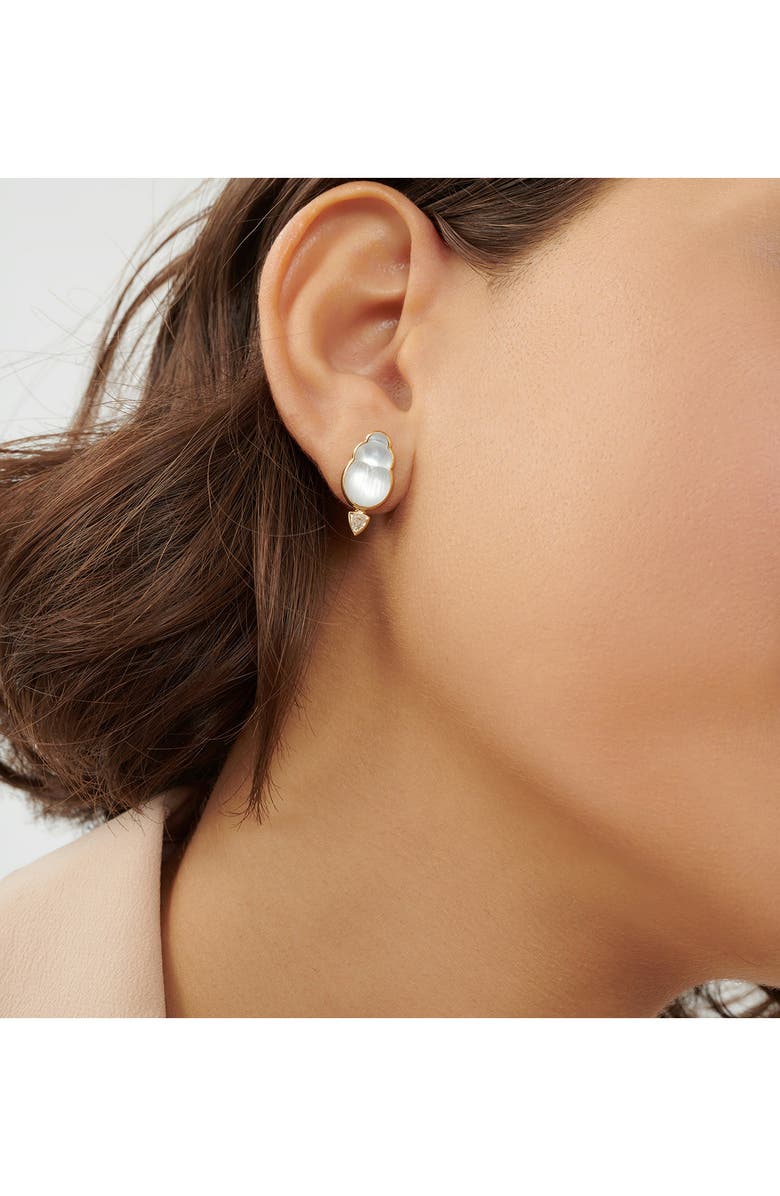 LITO Chiara Mother-of-Pearl Scarab Stud Earrings, Alternate, color, Gold