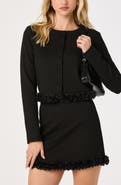 ASTR the Label Claire Floral Trim Cropped Jacket