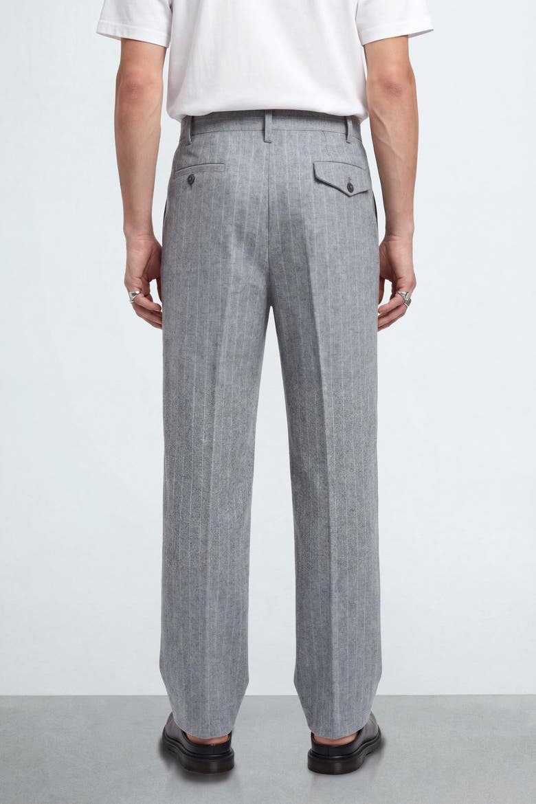 Tyson Pinstripe Suit Trousers, Alternate, color, Grey