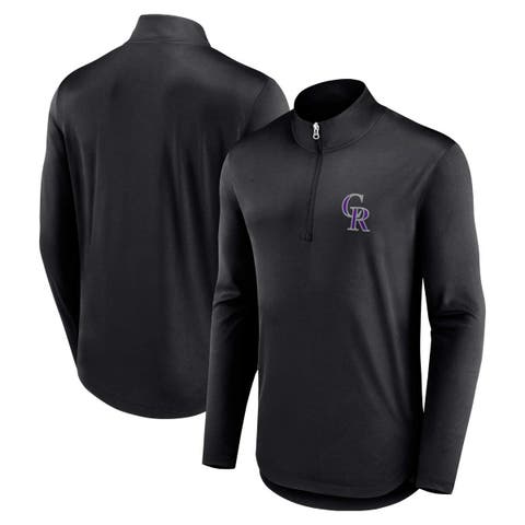 Men's Fanatics Branded Black Colorado Rockies Quarterback Quarter-Zip Top