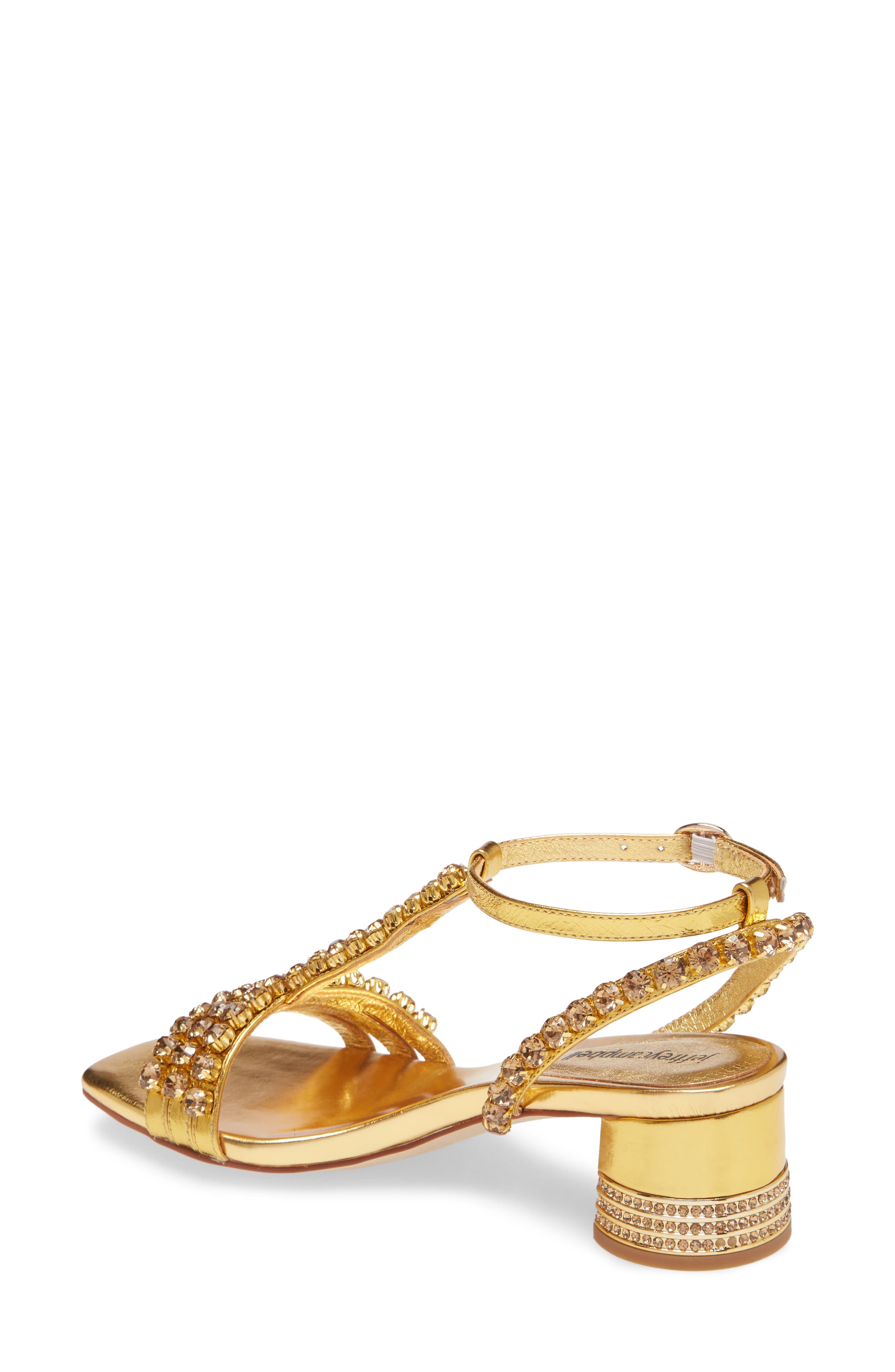 Reyn Jewel T-Strap Sandal, Alternate, color, GOLD COMBO LEATHER