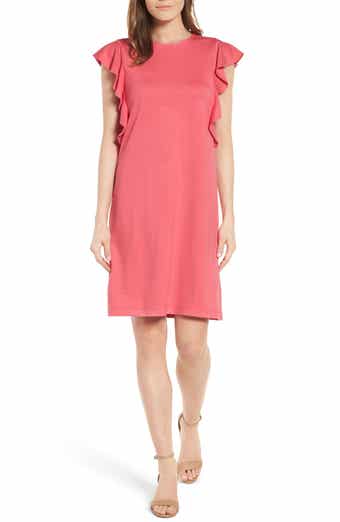 Halogen® Ruffle Shoulder A-Line Dress