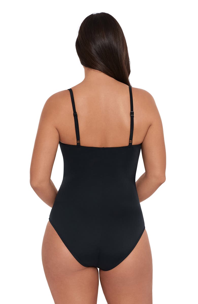S3 Classic Shirred Front One Piece Swimsuit, Alternate, color, Onyx Black