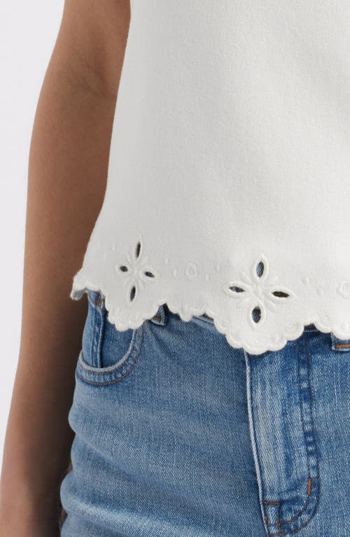 Zoe And Claire Embroidered Cutout Sweater In White
