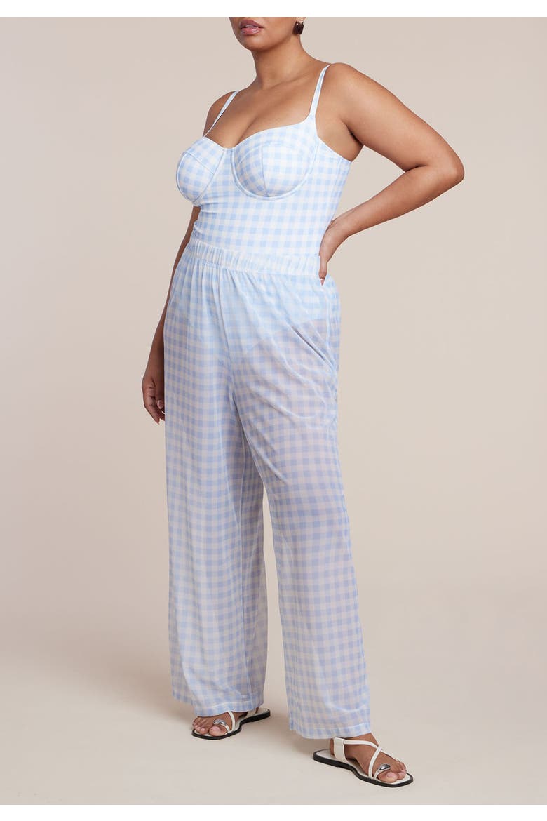 Wide Leg Cover Up Pant, Alternate, color, SKYWAY GINGHAM