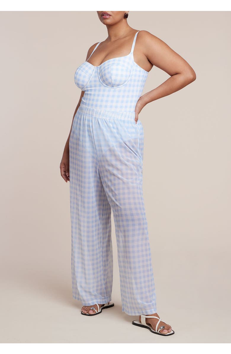 ELOQUII Wide Leg Cover-Up Pant, Alternate, color, Skyway Gingham