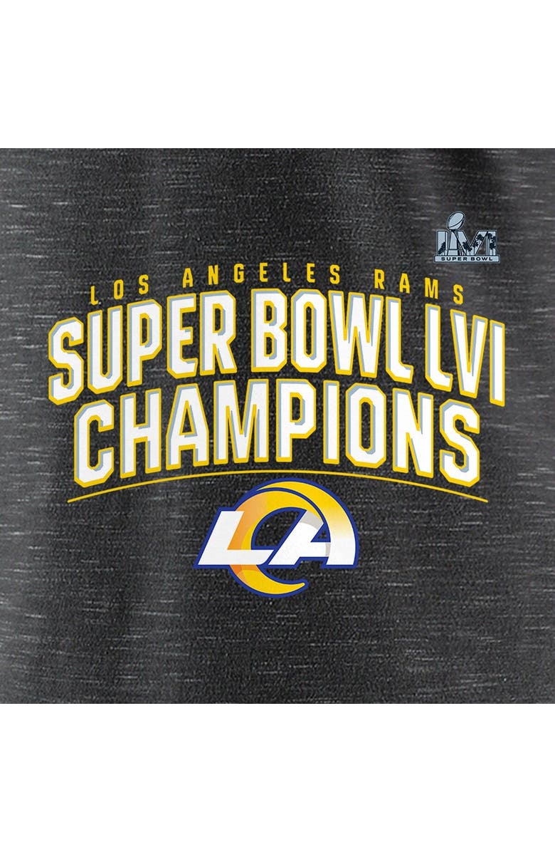 FANATICS Women's Fanatics Branded Heathered Charcoal Los Angeles Rams Super Bowl LVI Champions Schedule V-Neck T-Shirt, Alternate, color, 