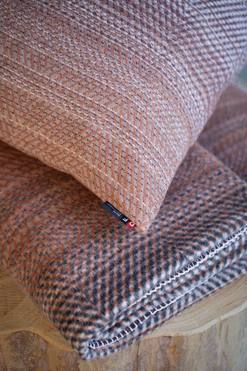 David Fussenegger Savona Throw Gradient Herringbone In Terra Cotta