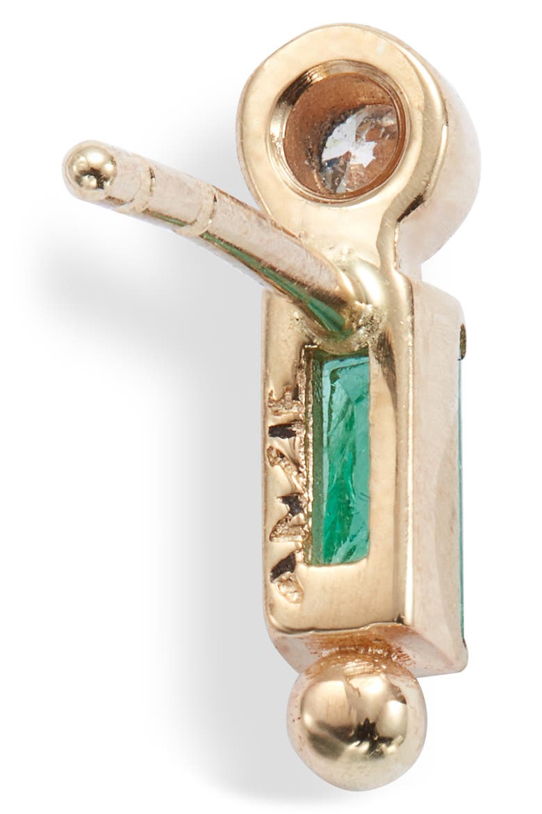 Cléo Emerald Baguette & Diamond Stud Earrings, Alternate, color, GREEN