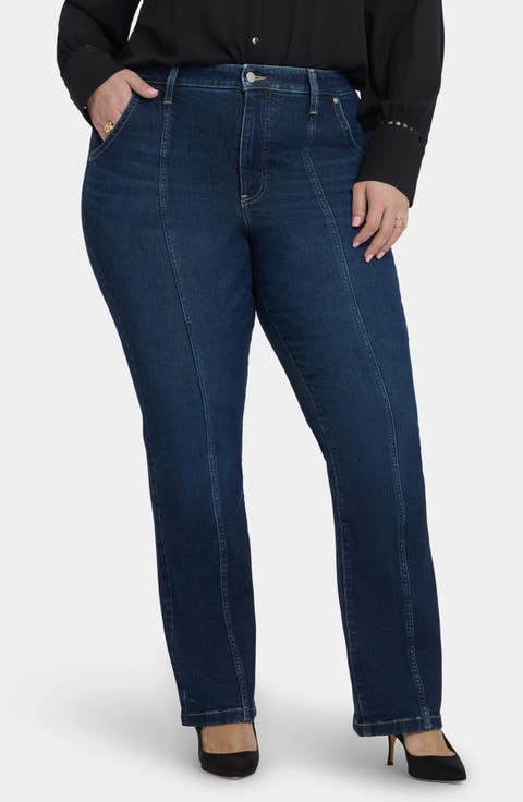 Billie Seamed High Waist Mini Bootcut Jeans (Plus)