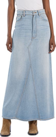 KUT from the Kloth Annalise Front Seam Denim Maxi Skirt | Nordstrom