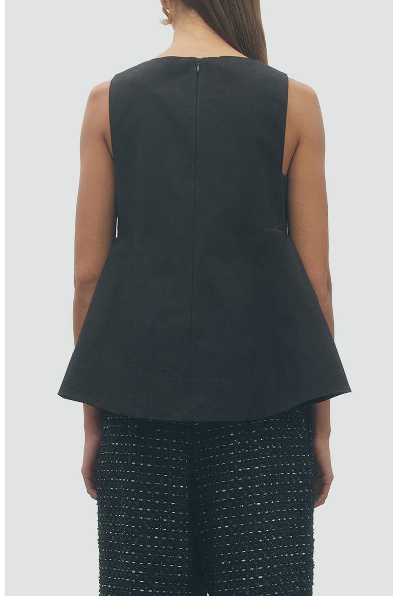 Tory Peplum Cotton Top, Alternate, color, BLACK