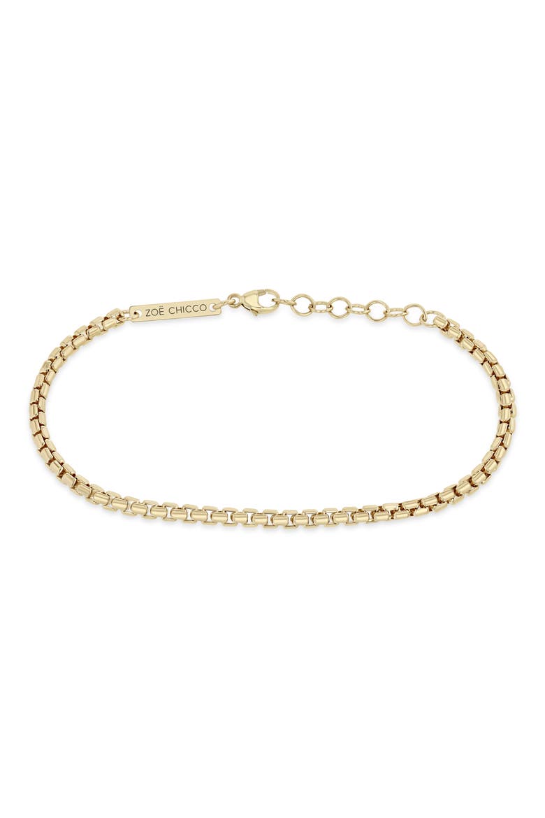 Box Chain Bracelet, Main, color, YELLOW GOLD