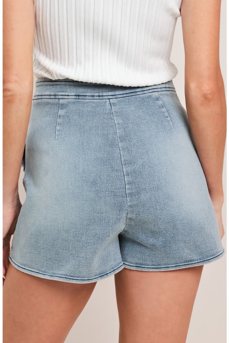 Bow Pocket Denim Skort, Alternate, color, LIGHT INDIGO